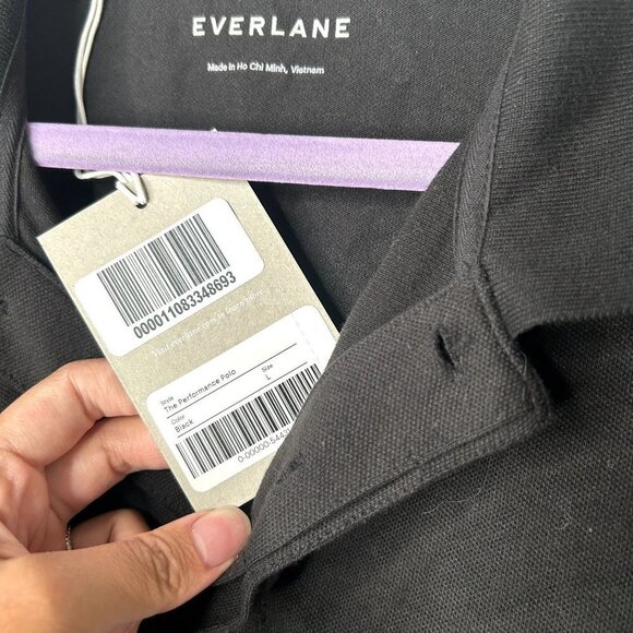Everlane The Performance Black Short Sleeve Polo Shirt Men's Size Large L - Picture 5 of 8
